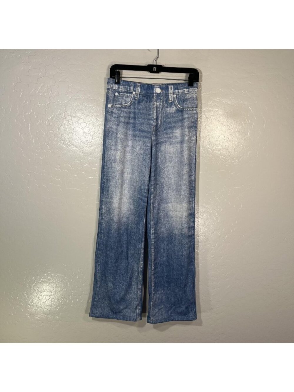 Mila Rosabella Jeans Womens M Blue Light Wash Wide Leg Elastic Waist Stretch
